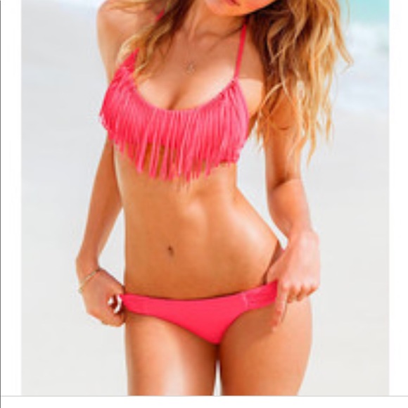 Victoria's Secret Other - Victoria’s Secret neon pink fringe bikini NWOT